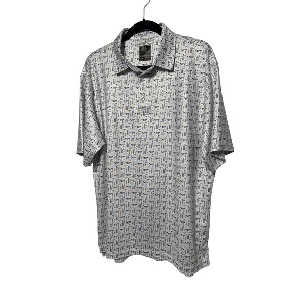 FX Fusion Cocktail Print Golf Polo Shirt Size‎ Medium EUC - Picture 3 of 8